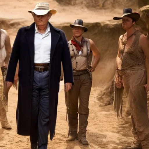 Image similar to still of donald trump as indiana jones