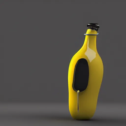 Prompt: bottle of milk with a text bubble coming out of it saying banana phone, blender, 3d render, octane renderer, high detail