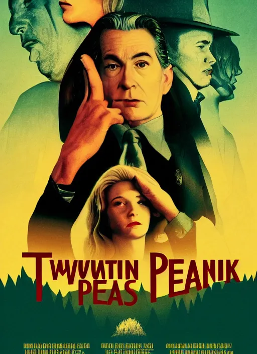 Image similar to twin peaks movie poster art by matthew peak