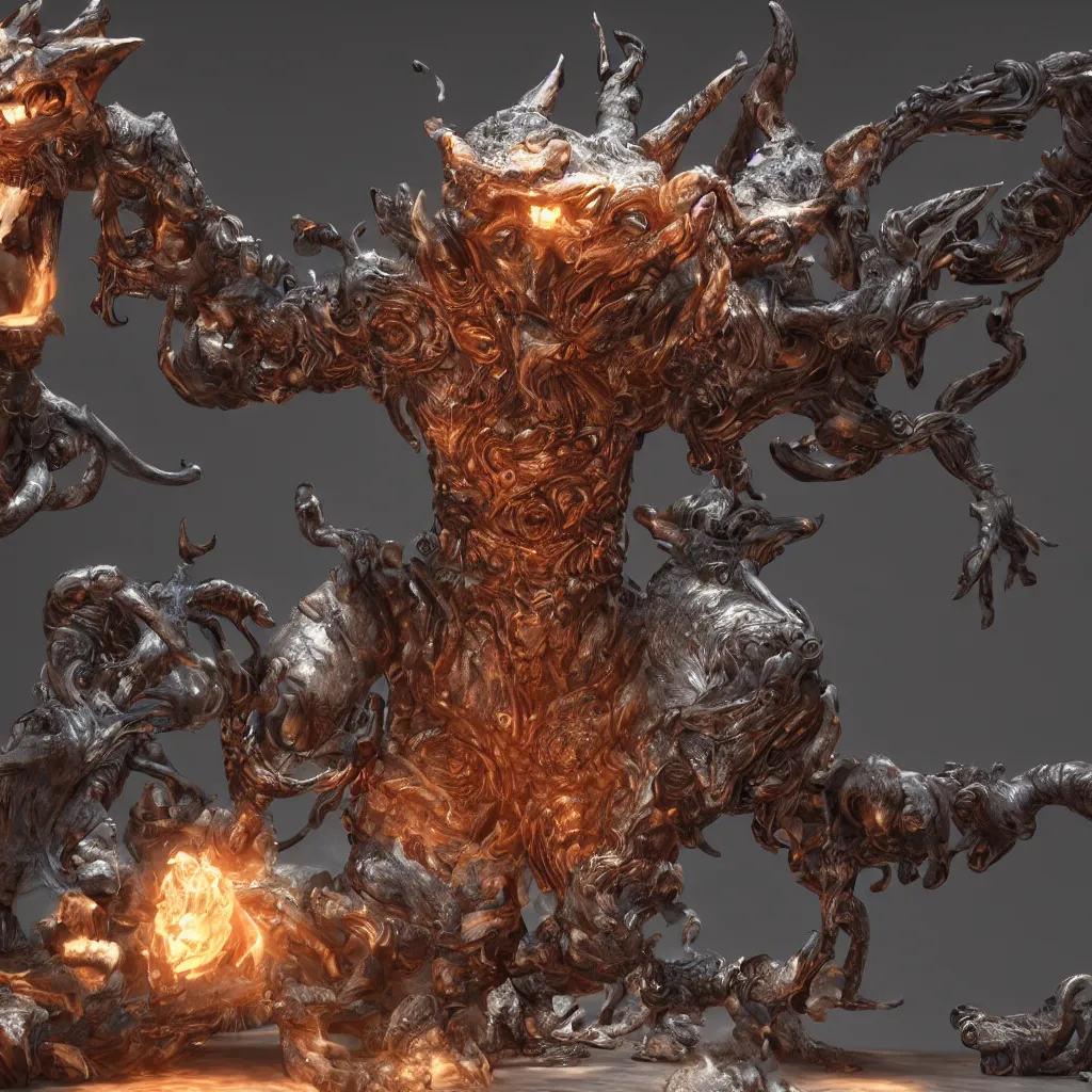 Image similar to 4 k unreal engine render of a rat god with temple ultra details digital art