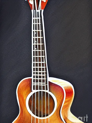 Image similar to highly detailed painting of an ukulele, digital painting, realistic