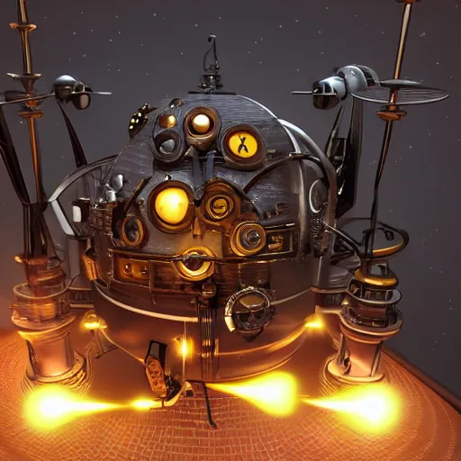 Image similar to Steampunk spacecraft reactor, cinematic