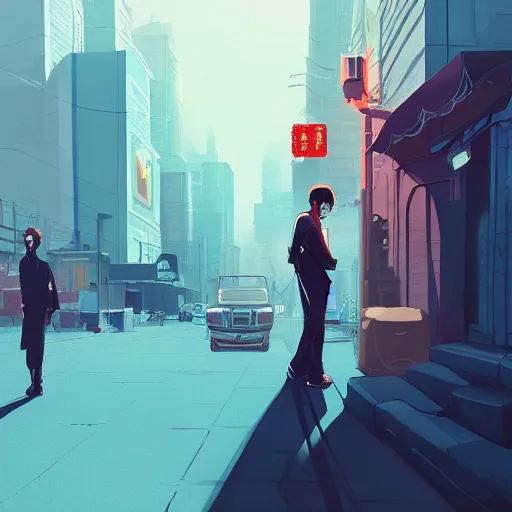 Image similar to Roman Polanski as Jake Gittes from China Town, ambient lighting, 4k, anime key visual, lois van baarle, ilya kuvshinov, rossdraws, artstation