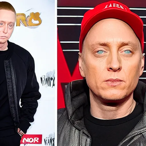 Prompt: Eminem in a movie with Christopher Walken