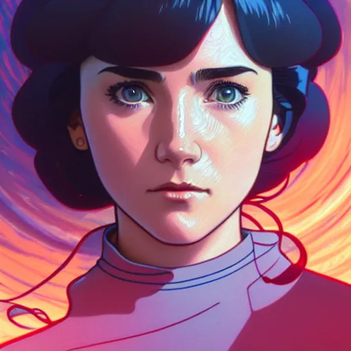 Prompt: jennifer connelly, starfleet officer, kyoto animation still, finely illustrated face, intricately detailed features, digital painting, makoto shinkai, painted by ilya kuvshinov and katsura masakazu and alphonse mucha and satoshi kon