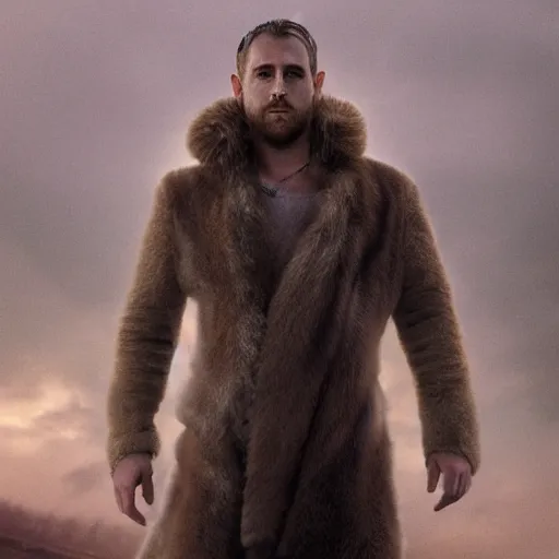 Image similar to Photo of Jarl Balgruuf in Bladerunner 2049, half body shot