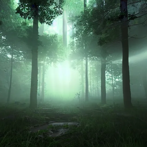 Prompt: photorealistic portal to another dimension in the middle of a forest, foggy, dynamic lighting, sun rays, ray tracing, cinematic, hyperrealism, stunning visuals 8k