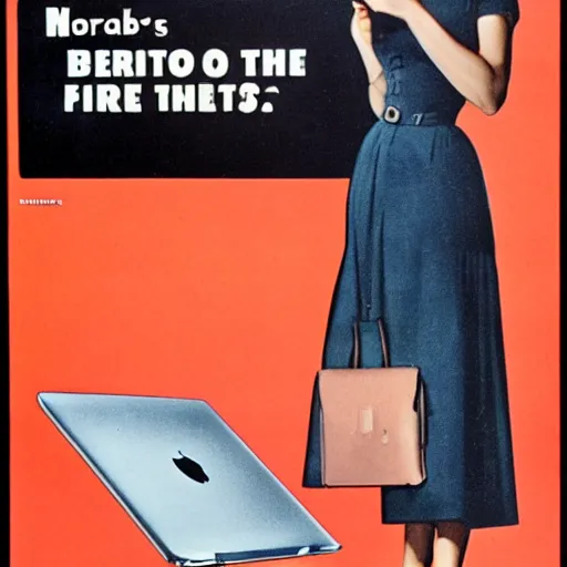 Image similar to MacBook pro advertisement in 1950s,