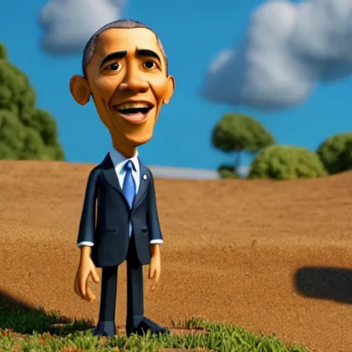 Image similar to obama, pixar animation, hd, octane render
