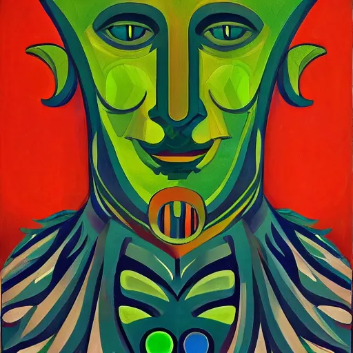 Image similar to the green man, futurism
