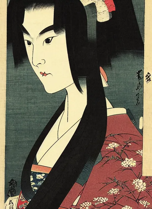 Image similar to ukiyo - e of a beautiful girl emma watson by utagawa kuniyasu and utagawa kunimasa, 1 7 9 6, edo period