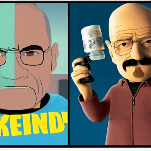 Prompt: breaking bad as a pixar film