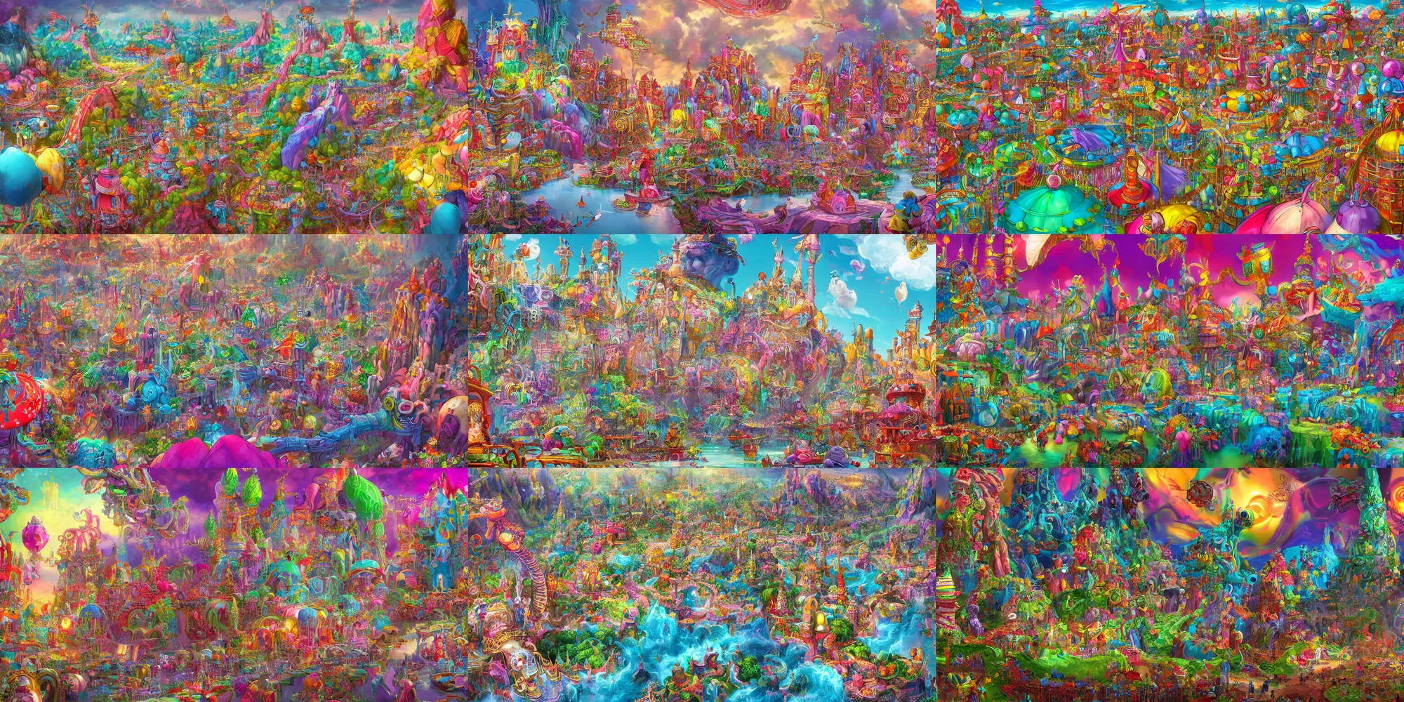 Prompt: concept art of imaginationland, whimsical, joyful, colorful, vibrant, highly detailed, extreme details