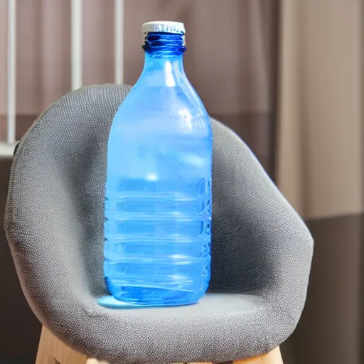 Image similar to a bottle of water on a chair