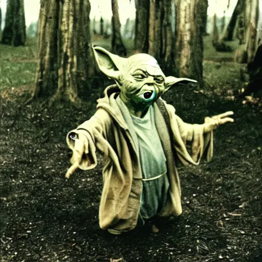 Image similar to yoda performing at woodstock