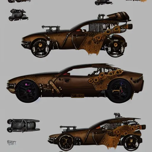 Prompt: steampunk corvette, concept art