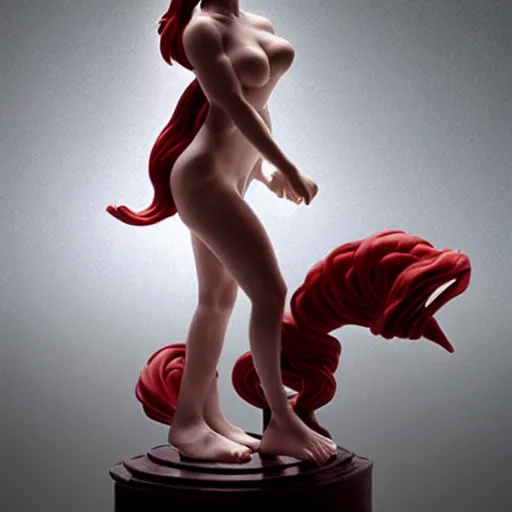 Image similar to a delicate renaissance marble sculpture of Mai Shiranui