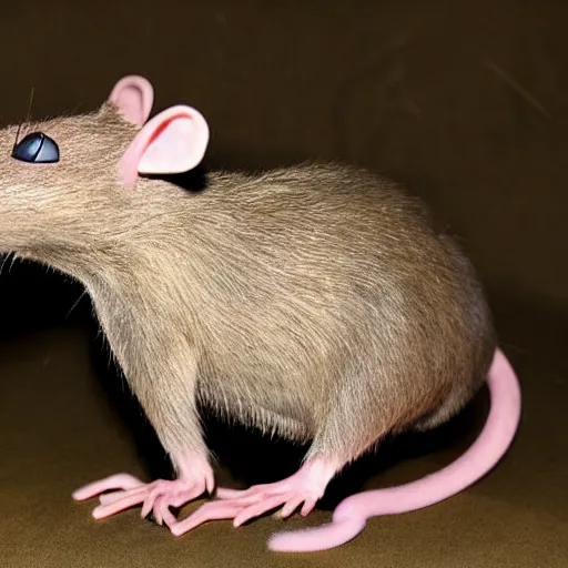 Image similar to a rat monster, horrifying, creepy, nightmare fuel, nightmarish, terrifying,