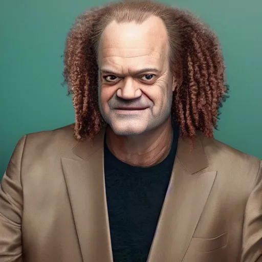 Image similar to HD 8k hyperrealistic photorealistic portrait of &Kelsey Grammer& as &Sideshow Bob&.