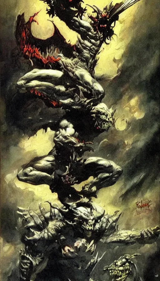 Prompt: demon by Frank Frazetta,fantasy artwork,bold,striking,