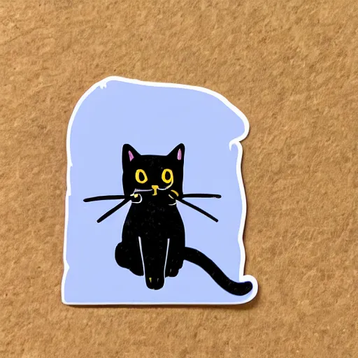 Image similar to a sticker of a cute cat