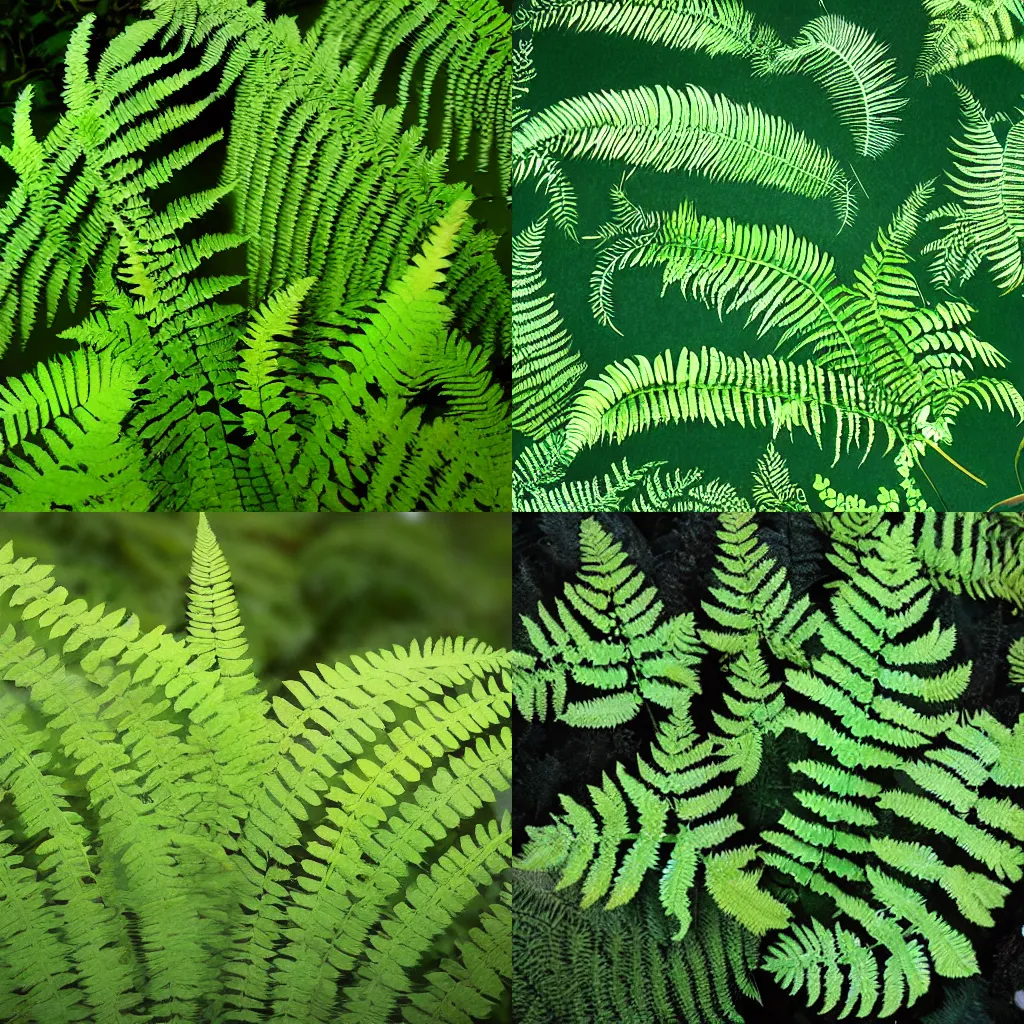 Prompt: ferns on an alien world