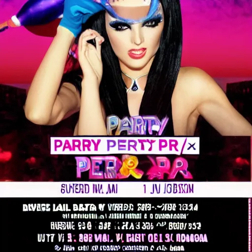 Prompt: party perry concert ad