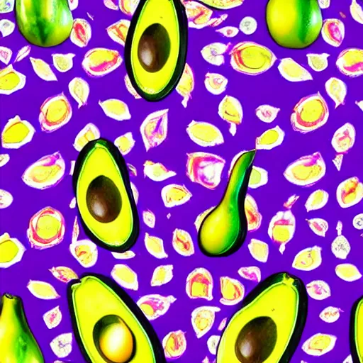 Prompt: avocado banana, psychedelic