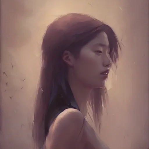Image similar to lee jin - eun by greg rutkowski, rule of thirds, seductive look, beautiful