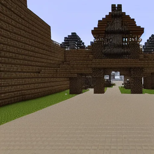 Image similar to an old western town in Minecraft