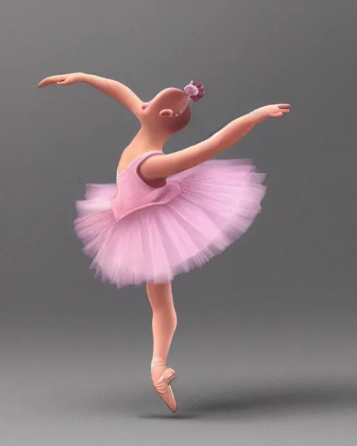 Prompt: a Disney like Dancing Hippo as a ballerina, photorealistic