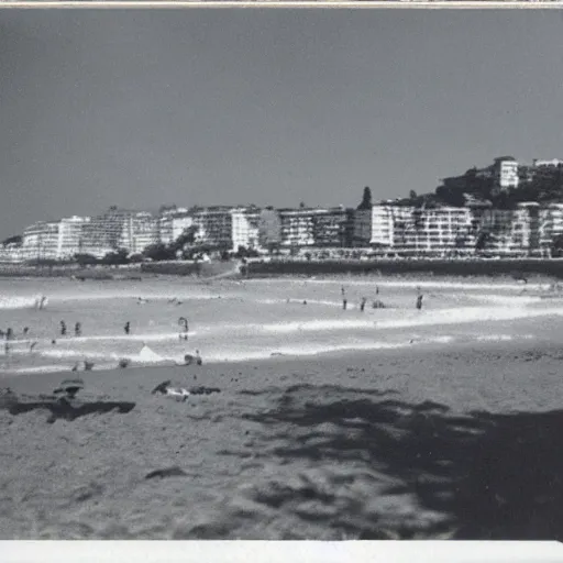 Image similar to an old polaroid photo of the cannes beach