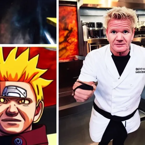 Image similar to Gordon Ramsay as Naruto