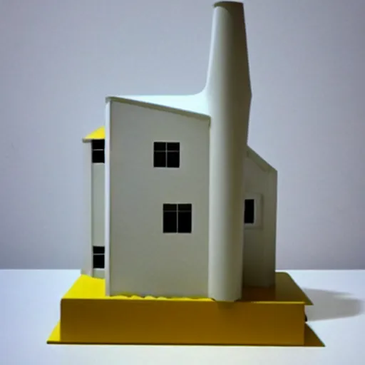 Prompt: plutonium sculpture of a model house