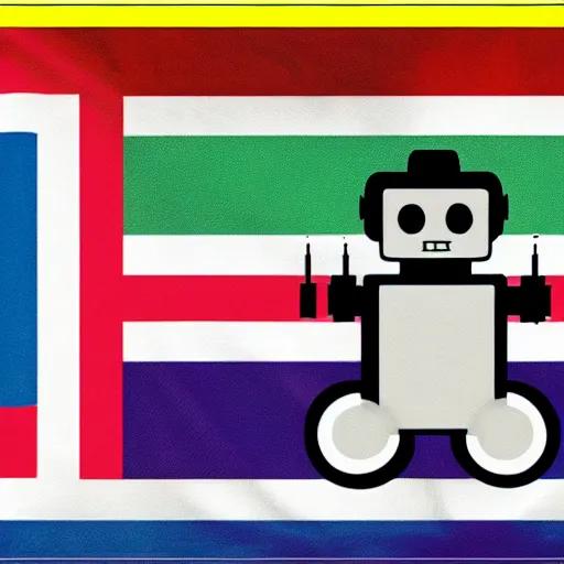 Prompt: robot pride flag