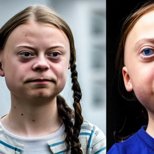 Image similar to a mix between greta thunberg and steve buscemi,