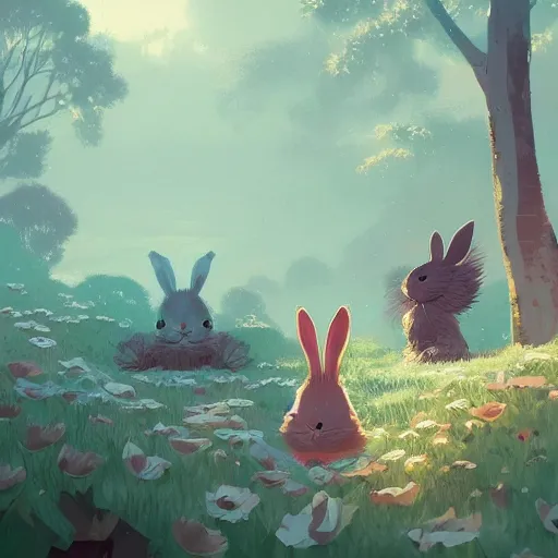 Image similar to cute rabbit by victo ngai and andreas rocha and greg rutkowski trending on artstation unreal engine 8 k hd wallpaperjpeg artifact blur