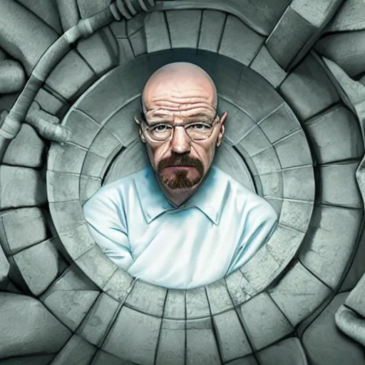 Image similar to Walter white hiding in a sewer, photorealistic, 4k