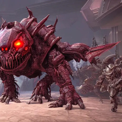 Image similar to armored insect monster from doom eternal