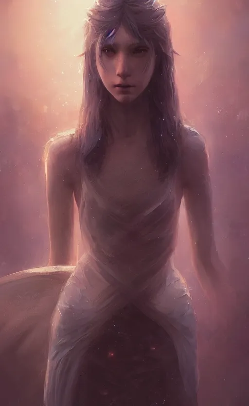 Image similar to a girl from final fantasy live action, squidward, evocative, mystical night, very very very very detailed, award winning, masterpiece digital painting by greg rutkowski, alex grey, artstation, 4 k wallpaper