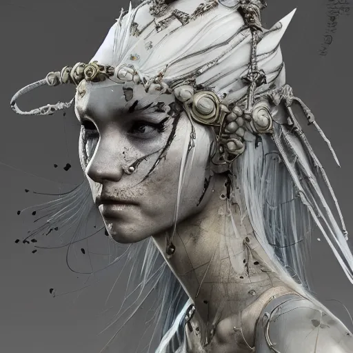 Image similar to !dream Beautiful viking princess of the world by Tsutomu Nihei, by Emil Melmoth, by stuz0r, Craig Mullins, yoji shinkawa, cross, artstation, peter morbacher, young, very attractive, pretty face, hyper detailed, very detailed, rendering by octane, shallow depth of field, uplight