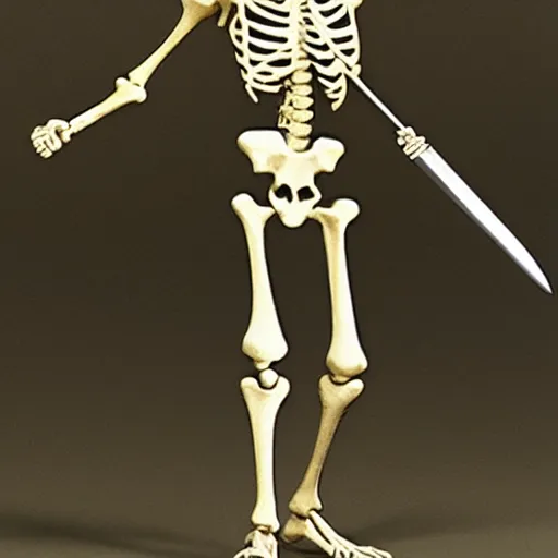 Prompt: Skeleton with big sword