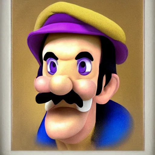 Prompt: waluigi, baroque painting, realistic