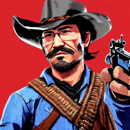 Prompt: markiplier in red dead redemption 2 photo - realistic