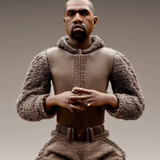 Prompt: detailed studio photography of a close up claymation diorama of kanye west, detailed, by erwin olaf, joop geesink, wes anderson, jim henson, brian froud, breathtaking, uhd resolution, beautiful lighting, studio light, extremely detailed, establishing shot, realistic materials, hyperrealistic