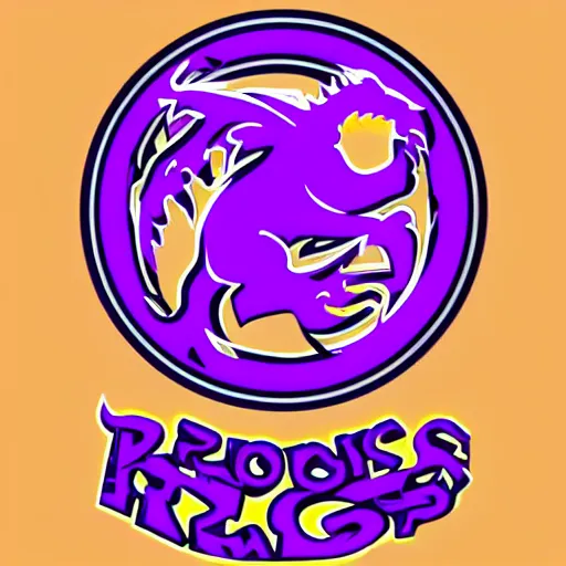 Image similar to a logo of girls robototechnic team called purple dragons, digital art