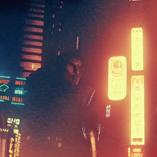 Image similar to Live Action Still of Jerma in Blade Runner (1982), real life, hyperrealistic, ultra realistic, realistic, highly detailed, epic, HD quality, 8k resolution, body and headshot, film still