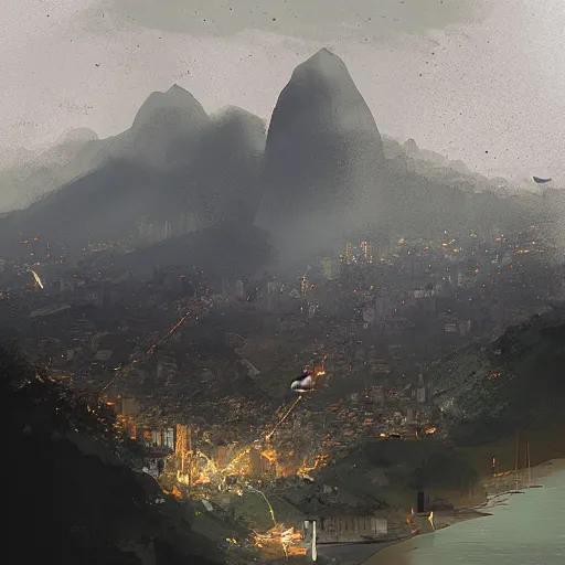 Prompt: rio de janeiro by ismail inceoglu