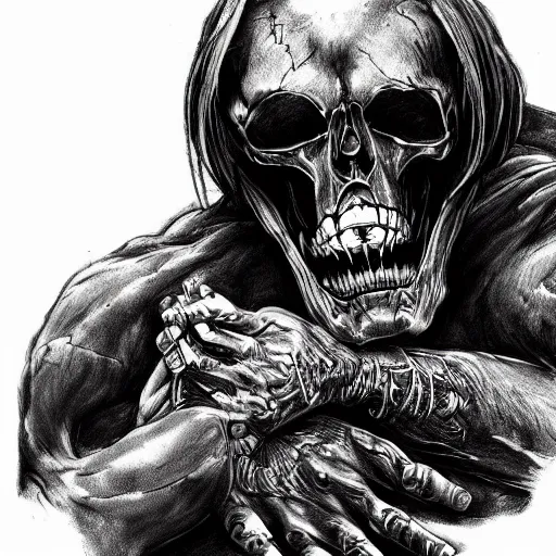 Image similar to Death stranding beast, tattoo ink sketch isolated on white background, highly detailed