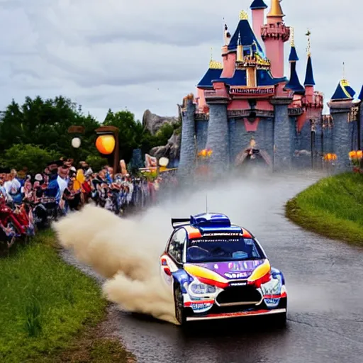 Prompt: rallye race in disneyland m